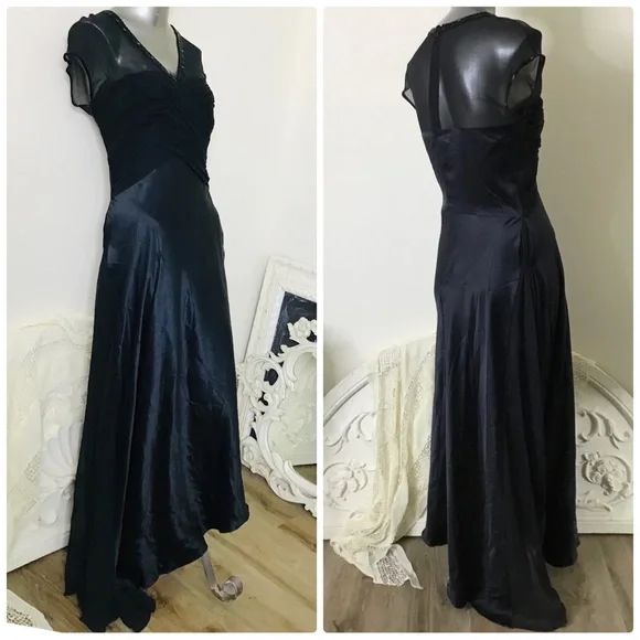 Dusk Black Silk/Sheer Dress NWT - Picture 10 of 10